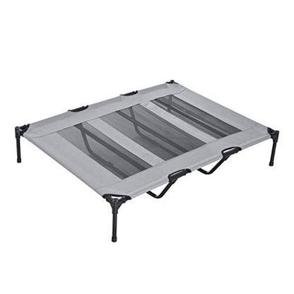 PawHut Elevated Portable Dog Cot Cooling Pet Bed With UV Protection Canopy Shade, 48 inch - color: Gray, size: 48 inch