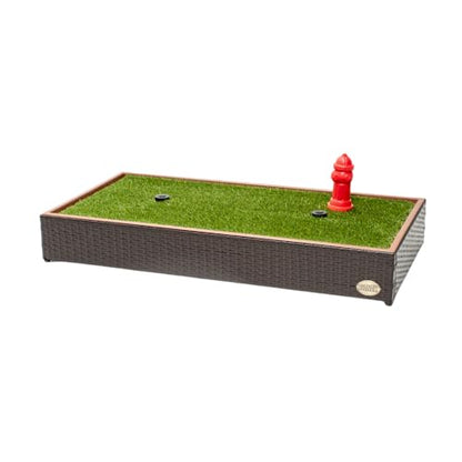 Porch Potty Premium Outdoor Dog Potty System with Artificial Grass, Self-Cleaning Sprinkler System & Drainage Hose – Reusable Dog Grass Pad for Apartment Balconies, Patios & Condos - size: Premium
