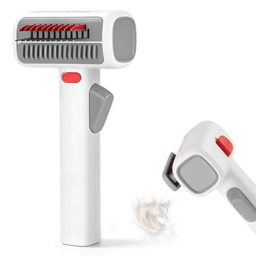 2-in-1 Pet Self-Detangling Grooming Comb, Professional Dematting Brush & Undercoat Rake for Dogs and Cats, Removes Mats Tangles Loose Fur, Gentle for Long/Short Thick Curly Fur