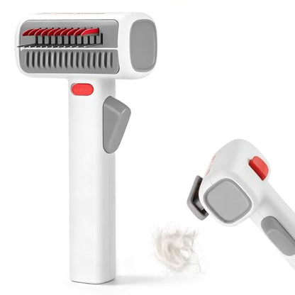 2-in-1 Pet Self-Detangling Grooming Comb, Professional Dematting Brush & Undercoat Rake for Dogs and Cats, Removes Mats Tangles Loose Fur, Gentle for Long/Short Thick Curly Fur