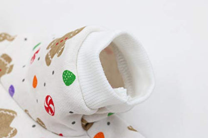 Pet Dog Christmas Hoodies Fleece Shirt Puppy Clothes for Small Dogs, Small - color: Gingerbread, size: Small (3.3-5.5lb)