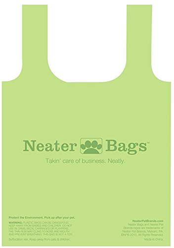 Neater Pet Brands Neater Bags Dog Waste Bag, No Rolls - Dog Poop Bags Dispense One at a Time, Doggie Poop Bag with Easy-Tie Handles, Dispenser Attaches to Any Leash (210 Count, Black Diamond Print) - size: 210 Bags + Black Dispenser