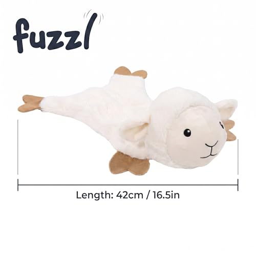 Fuzzl Lola Lamb Crinkle & Squeak Dog Toy – No Mess Minimal Stuffing Plush Puppy Toy – Interactive Soft Dog Squeaky Toy for Small to Medium Dogs – Gentle Sheep Toy for Shaking, Tossing & Cuddling - style: Lola Lamb