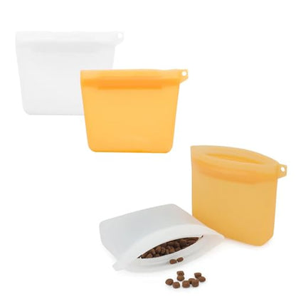 2 Pack Dog Treat Pouch Mini Training Bag with Closure Seal Clip 4oz Silicone Waterproof Pouches Carrier Dispenser for Puppy Small Dogs Pet Snack Leash Attachement