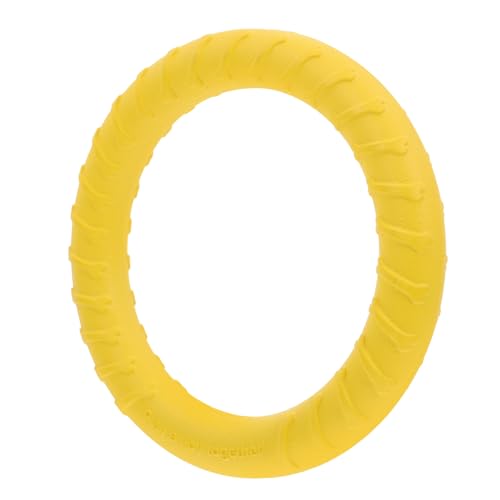 Cabilock Large Eva Dog Chew Ring for Medium and Large Dogs, Sturdy Puppy Teething, Elastic Bite-Resistant Interactive Chew Accessory in Yellow for Pet Enrichment and Training