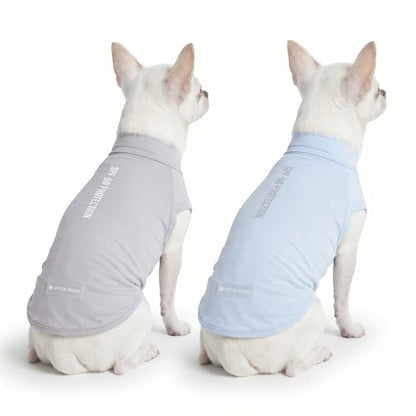 Spark Paws Sunblock Dog T-Shirt, SPF30 Protection, Lightweight Breathable Quick Dry for Dogs with Sensitive Skin - Blue & Grey (Set of 2) - M - color: Blue & Grey, size: M: 10-15lbs