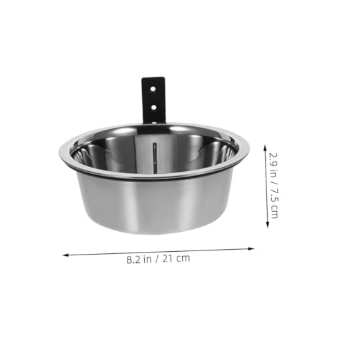 Toyvian 2sets Wall Mounted Elevated Dog Bowl Stainless Steel Feeding Station for Dogs Space-Saving Design Easy to Clean for Crates and Cages