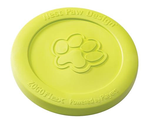 WEST PAW Zogoflex Zisc Dog Flying Disc, High Flying Aerodynamic Disc for Dogs Puppy – Lightweight, Floatable Disc for Fetch, Tug of War, Catch, Play – Doubles as Food/Water Bowl, Large, Granny Smith - color: Granny Smith, size: Large