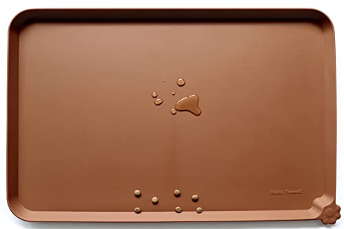 Hoki Found L Silicone Non Slip Pet Dog Cat Bowl Mats - Placemat - Feeding Mat - Waterproof - For Carpet - Caramel - color: Caramel, size: 22" x 14"