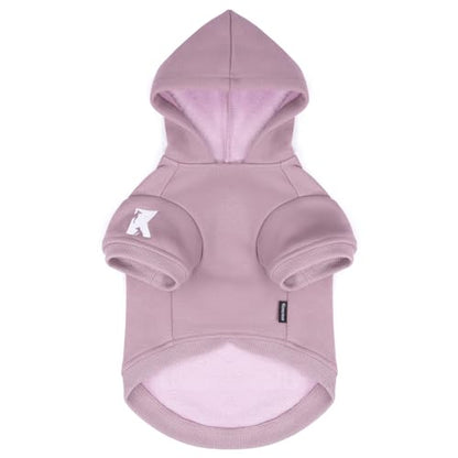 Koneseve Dog Hoodie & Cat Sweater, Warm Fleece Hooded Sweatshirt with Pocket for Small to Large Pets, Cozy Winter Outfit, Purple, S - color: Purple, size: S-(2~7lb) | Chest(~13")