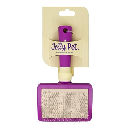 JELLY PET Pivoting Slicker Brush, Brush Head Moves, Soft Pin Slicker, Protects Skin, Prevents Irritation, Effortless Brushing of Shedding Dogs, Detangles and Desheds