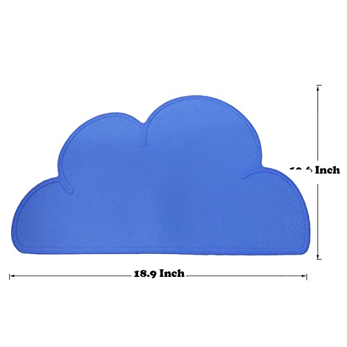 Love Dream Silicone Pet Feeding Food Mat with Raised Edge, Anti-Slip Waterproof Pet Bowl Mat Placemat for Dog and Cat (Royal Blue) - color: Royal Blue