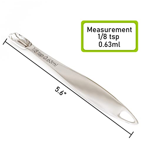 1PCS 1/8Teaspoon (0.63ml) Single Measuring Spoon, Individual Stainless Steel Long Handle Measure Tablespoon Only - size: 1/8tsp|0.63ml|0.02oz