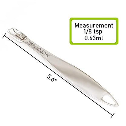 1PCS 1/8Teaspoon (0.63ml) Single Measuring Spoon, Individual Stainless Steel Long Handle Measure Tablespoon Only - size: 1/8tsp|0.63ml|0.02oz