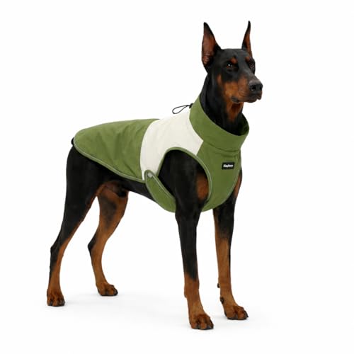Waterproof Dog Raincoat with Harness Opening, Reflective Dog Rain Jacket for Dogs, Adjustable Drawstring Neck & Secure Belly Strap, Windproof Outdoor Pet Coat, Green (Medium) - size: Medium