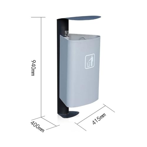 Dog Poop Trash Can Outside, Stainless Steel Trash Can Removable Inner Bucket Easy to Install