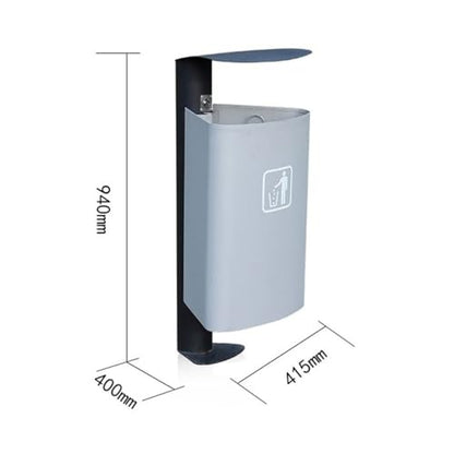Dog Poop Trash Can Outside, Stainless Steel Trash Can Removable Inner Bucket Easy to Install
