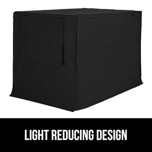 GORILLA GRIP Dog Crate Covers Compatible with Amazon Basics Dog Crates, All Sides Open, Privacy Cover Fits 42" Wire Kennel, Breathable Mesh Windows, Light Reducing Puppy Training Cage Topper, Black - color: Black, size: 42" X 28" X 30"
