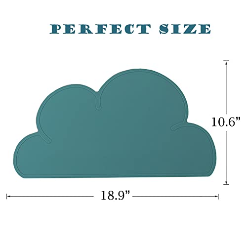 JiangYanus Dog Cat Food Bowl Mat, Waterproof Silicone Pet Feeding Mat | Placemat for Food and Water Bowls, Nonslip Cat Dog Food Placemat Tray Mat, Raised Edges to Prevent Water Spills on Floors - color: Dark Green