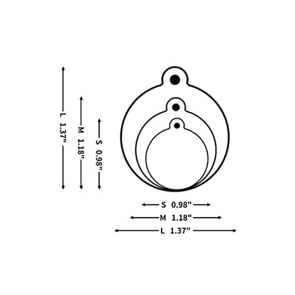 Deep Engraved Dog ID Tag Stainless Steel Personalized Customized Unique Pet ID Card Wolf Round (Large) - size: Wolf L