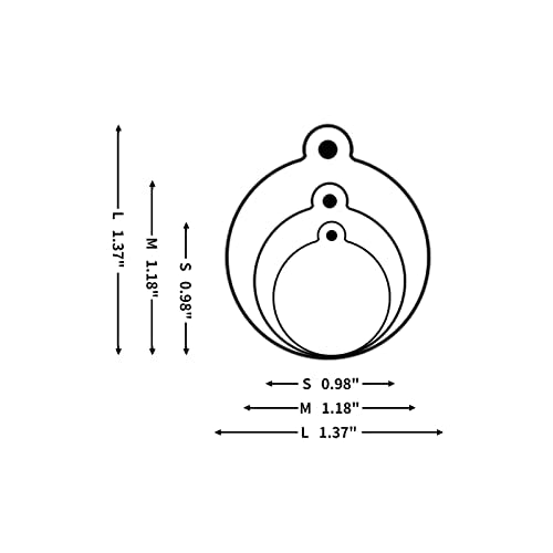 Deep Engraved Dog ID Tag Stainless Steel Personalized Customized Unique Pet ID Card Wolf Round (Swing M) - size: Swing M