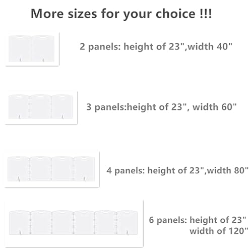 Clear Freestanding Dog Gate for Indoor Use,Pet Gates for Doorways no Drilling,Acrylic Foldable Dog Gate for Stairs with Support Feet (6 Panel - 120''W x 23''H) - size: 6 Panel - 120''W x 23''H