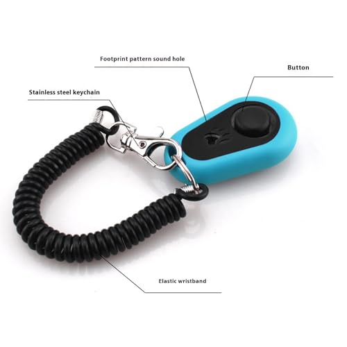 URBEST 4pcs Pet Training Clicker with Wrist Strap-Dog Training Clickers (Circle) - style: Circle