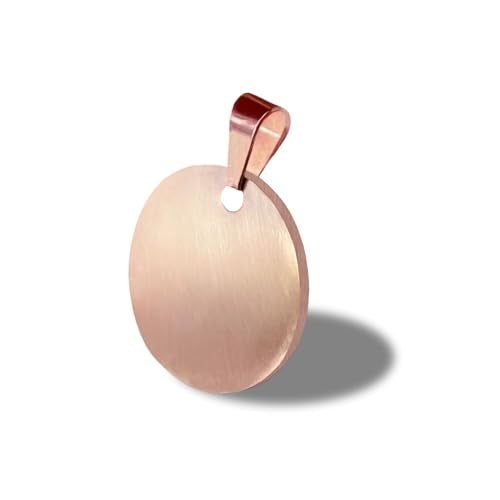 TSJ Stamping Blanks Round Metal Charms 10 PCS, Stainless Steel Blank Stamping Tags with Hole, 1 Inch (25mm) Rose Gold Punched Circle Disc