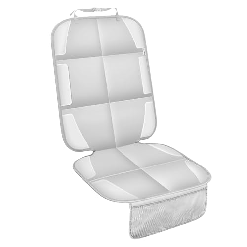Meolsaek Car Seat Protector for Child Car Seat, Durable 600D Fabric Waterproof Car Seat Cover with Thick Pad Non-Slip Backing，No Imprints (Light Gray-1 pc) - color: Light gray-1 pc