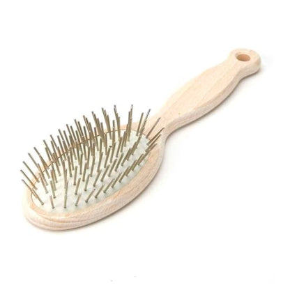 Dog and Cat Professional Oval Grooming Pin Brushes Choose Size Style and Type All Have Ergonomic Handles (9.25 inch Beechwood) - size: 9.25 Inch Beechwood