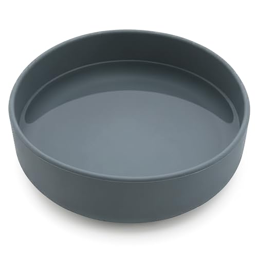 Should We Go? Dog Water Bowl - The Perfect Dish No-Spill, Less Mess Non-Tippable Water & Food Bowl Pure Silicone with Suction Cup Fits 8 Cups 9.5" Across x 2.5" Tall Ideal for All Pets, Large-Charcoal - color: Charcoal, size: Large (9.5” Across and 2.5” T