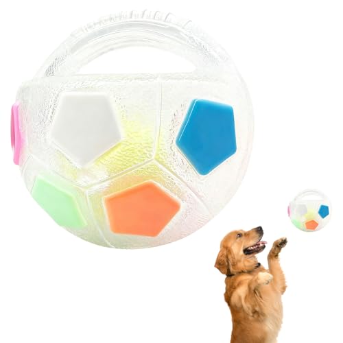 Dog Calming Ball with Handle, Interactive Ball for Pet Dogs Playing, Built-in Yellow Tennis Balls and Squeaky Sound for Small Medium Large Dogs (Clear with Tennis Balls Inside) - color: Clear with tennis balls inside