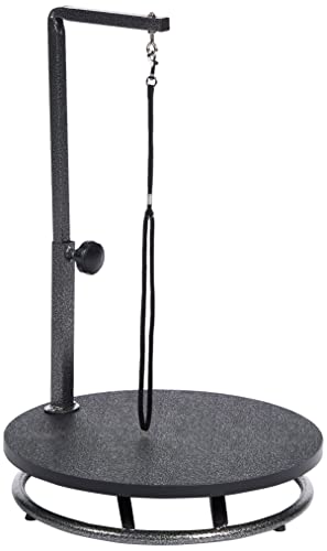 Pet Edge Master Equipment Round Pet Grooming Table – Rotatable Black 18” Diameter Grooming Table Perfect for Small Dogs - color: Black