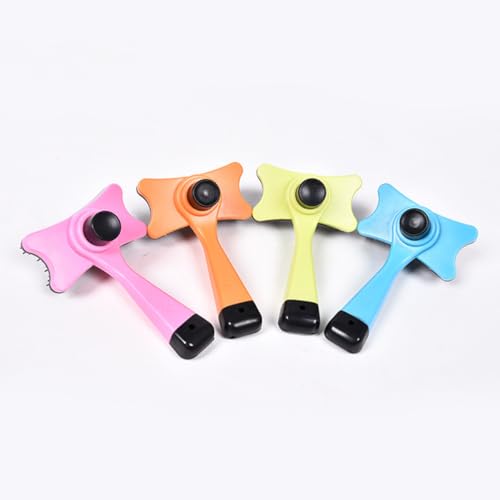 2pcs Pet Grooming Comb Fur Cleaning Tool Hair Knot Remover for Dogs with Soft Massage Teeth, Pink and Orange, Suitable for Dog Hair Grooming and Fur Care