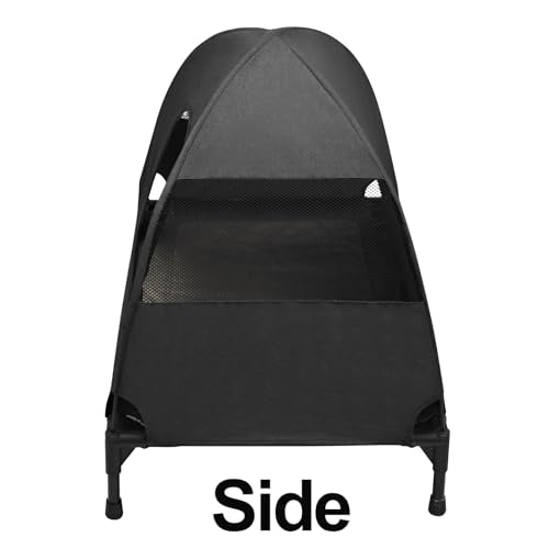 Love&go Elevated Dog Bed with Canopy, Raised Dog House, Elevated Dog Tent (M - Black Bed with Canopy, Medium-29.9x19.5x5.5 inch) - color: M - Black Bed with Canopy, size: Medium-29.9x19.5x5.5 inch