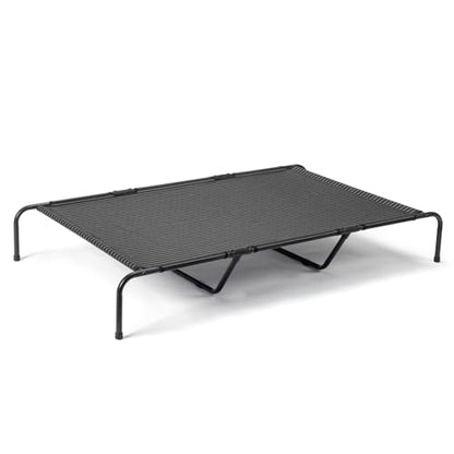 Elevated Dog Bed Raised Outdoor Dog Cot for Large Dogs, Pet Products Dog Cots Beds with Washable Cooling Breathable Mesh Anti-Slip Feet, Heavy Duty Durable Metal Frame, Cama para Perros 60" Black - color: Black + 60"