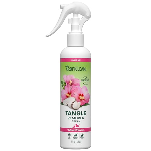 TropiClean Dog Detangler Spray Dematting, Leave in Dog Conditioner Spray, Perfect for Doodles & All Coat Types, Sweet Floral Scent, Made in USA, 8 oz. - size: 8 oz