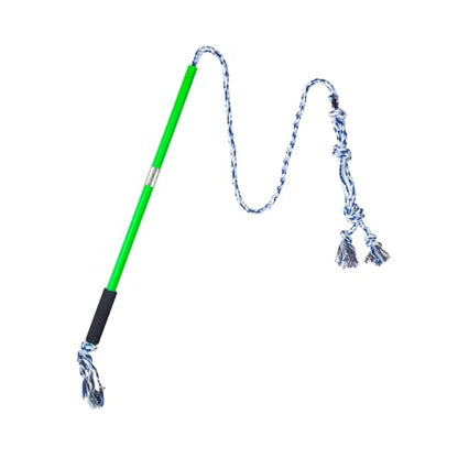 Interactive Flirt Pole Toy for Dogs Chase and Tug of War,Durable Teaser Wand with Pet Fleece Rope Tether Lure Toy to Outdoor Exercise & Training for Small Medium Large Dogs (Blue White) - color: blue white
