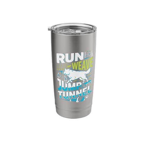Run Weave Jump Tunnel Dog Agility Stainless Steel Insulated Tumbler - color: Brushed Steel