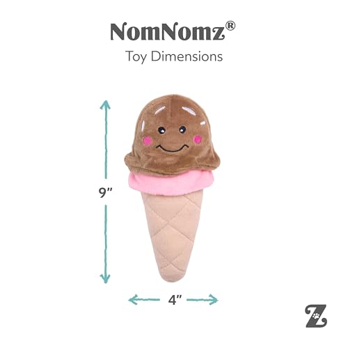 ZippyPaws NomNomz - Dog Squeaky Toys to Keep Them Busy, Funny Food Plush for Small & Medium Dogs, Cute Stuffed Puppy Toy, Pet Products, Gift for Dogs of All Breeds, Soft and Cuddly - Ice Cream - color: Ice cream