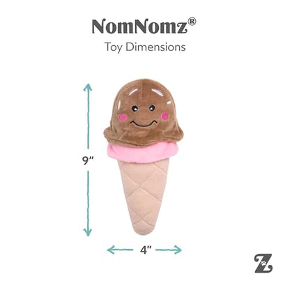 ZippyPaws NomNomz - Dog Squeaky Toys to Keep Them Busy, Funny Food Plush for Small & Medium Dogs, Cute Stuffed Puppy Toy, Pet Products, Gift for Dogs of All Breeds, Soft and Cuddly - Ice Cream - color: Ice cream