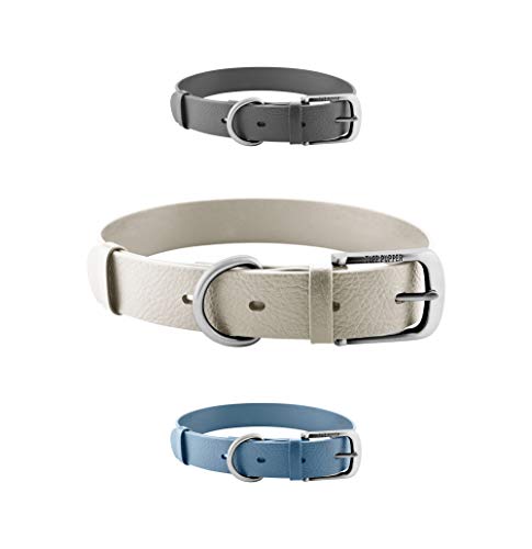 Tuff Pupper Classic Heavy Duty Dog Collar | 10x Stronger Than Leather | 100% Waterproof & Odor Proof Dog Collar | Tough Rust-Proof All Metal Hardware - color: Snow White