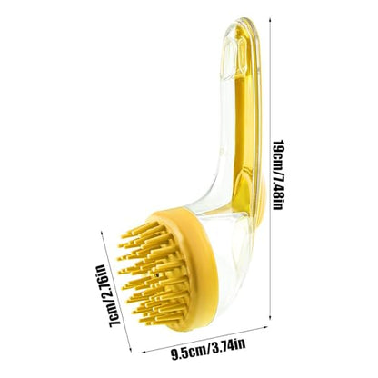 Dog Bath Brush | Shampoo Dispenser Dog Scrubber Massage Brush,Silicone Bristle Grooming Tool Cleaner Reusable Shower Accessories for Small Animals Long Short Hair