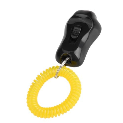 Zerodis titleAdjustable 3 Gears Pet Dog Training Clicker Claw Shaped with Wrist Strap for Cats Birds (Black) - color: Black