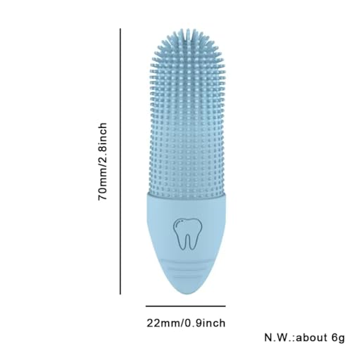 Happy Smile Dog Toothbrush 360° – Soft Silicone Finger Toothbrush for Dogs & Cats, Gentle Teeth Cleaning, BPA-Free, 2-Pack (Blue & Green)