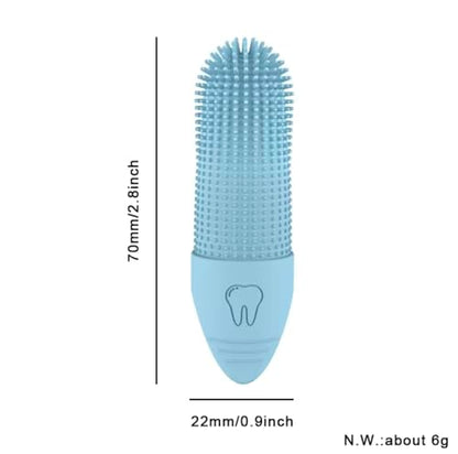 Happy Smile Dog Toothbrush 360° – Soft Silicone Finger Toothbrush for Dogs & Cats, Gentle Teeth Cleaning, BPA-Free, 2-Pack (Blue & Green)