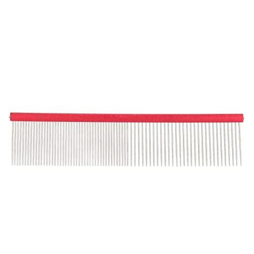 VINGVO Greyhound Comb for Dogs, Metal Dog Comb with Rounded Ends, 16cm/6.3in, Red - size: Red 16cm/6.3in