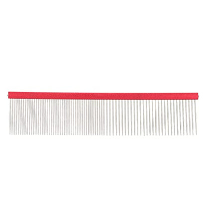 VINGVO Greyhound Comb for Dogs, Metal Dog Comb with Rounded Ends, 16cm/6.3in, Red - size: Red 16cm/6.3in
