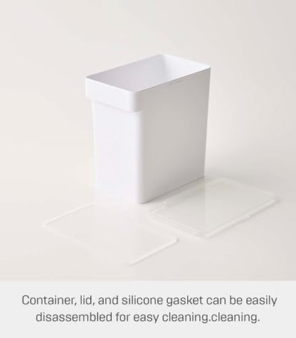 Yamazaki Home Airtight Pet Food Storage Container - Cat and Dog Food Holder Bin with Transparent Lid and Handle PolypropyleneLargeWhite - color: White, size: Large