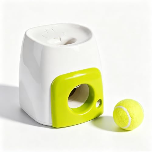 Dog Tennis Ball Treat Toy, Interactive Food Reward Ball for Dogs | Motor-Free Self-Play Chew Toy for Boredom Relief, Teething & Mental Enrichment